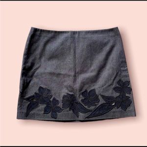 3/$20 Express Navy Leather Trim Mini Skirt ❤️